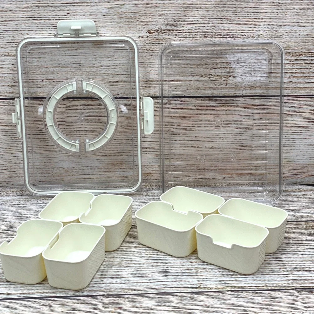 Clear Plastic Container Food‎ Storage Box 8 Removable Compartments Kitchen